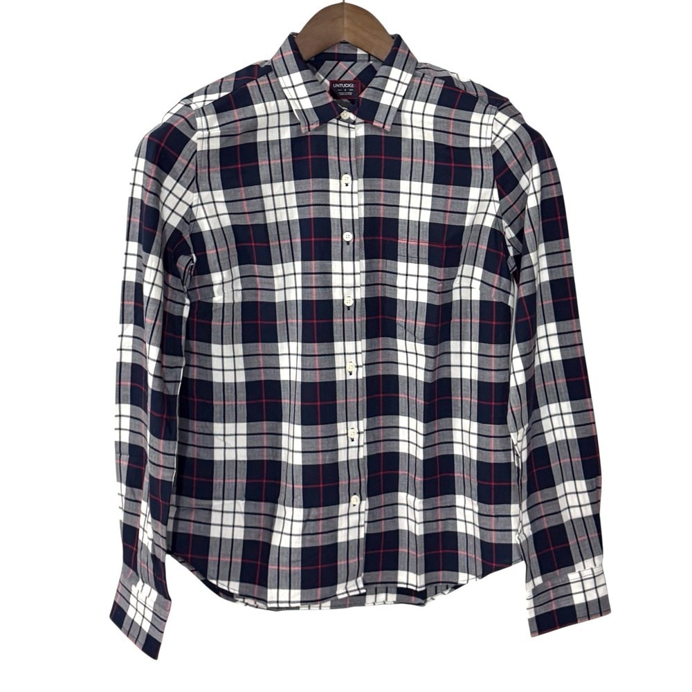 UNTUCKit Shirt Button Up Womens 4/S Citra Plaid Cotton Long Sleeve Lightweight